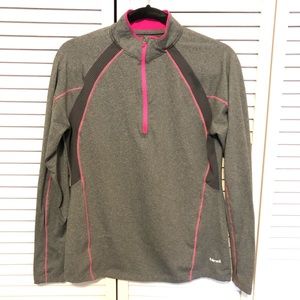 Hind Size L Gray Long Sleeve Athletic Half-Zip